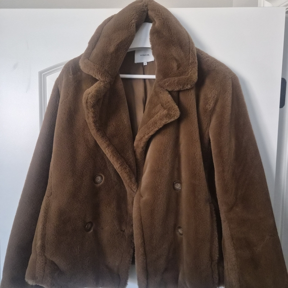 NWOT Vince Camel Faux Fur Jacket - Picture 1 of 4